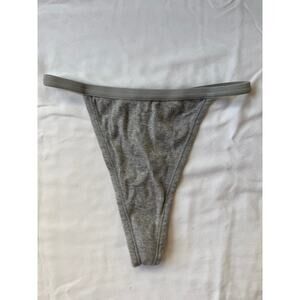 NWOT St. Eve Gray String Thong Panty Size S Cotton Stretch Y2K